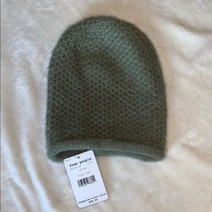 Olive green knit beanie